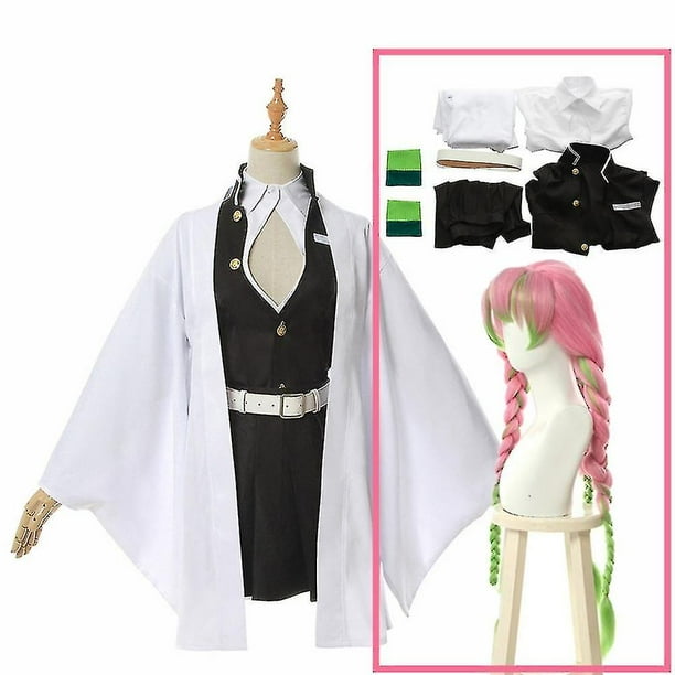Disfraz de Cosplay de Demon Slayer Kimetsu No Yaiba, kimono de Anime Kanroji Mitsuri para niños y adultos