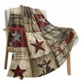 thumbnail image 6 of Texas Star Vintage Flannel Blanket for Bed, Western Cowboy Country Wooden Soft Cozy Warm Couch Throw Blanket, Lightweight Fluffy Plush Bedding Blankets for Sofa Decor All Season 30"x40", 6 of 7