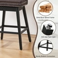 thumbnail image 4 of Tewloss 30" Swivel Bar Stools Set of 4 With Back Leather Bar Height Chairs for Home Kitchen, Brown, 4 of 9