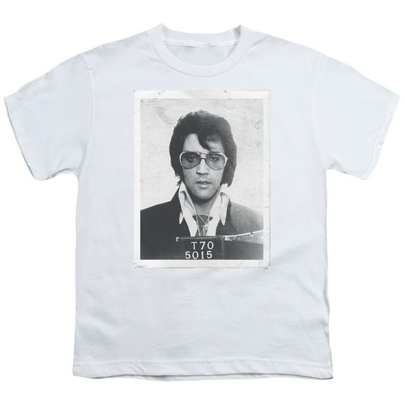 Trevco ELV778-YT-4 Elvis Presley & Framed Short Sleeve Youth 18-1 T-Shirt, White - Extra Large