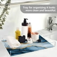 thumbnail image 5 of WOBOGO Dark Blue Gilt Pattern Acrylic Serving Trays 15.7x11.8 Inch Spill Proof Clear Decorative Organizer with Handle, 5 of 7