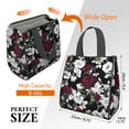 thumbnail image 3 of Pioneer Flower Floral Print Pattern Insulated Lunch Bag for Women & Adults,Large Portable Soft Cooler Lunch Bag,Thermal Food Storage Tote with Pearl Cotton,8.66L,8.75x5.75x9.5 Inch, 3 of 6
