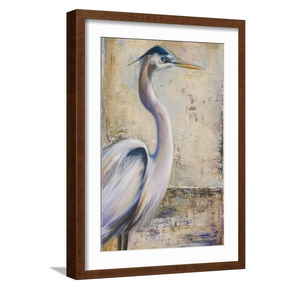 Art.com Blue Heron I Art Print by Patricia Pinto, Brown Frame Wall Art, 17" x 23"