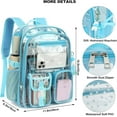 thumbnail image 5 of Ludolm Clear Backpack Heavy Duty Transparent Backpacks Stadium Approved for College Work Sport Travel, 5 of 6
