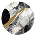 thumbnail image 2 of Designart "Marble Fusion Black and Gold I" Abstract Marble Metal Round Wall Art, 2 of 5