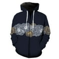 thumbnail image 1 of Sudadera con capucha y cremallera para hombre, diseño de hojas de plantas tropicales, estilo hip hop, informal, divertida, de manga larga, estilo urbano, estilo Harajuku, con estampado 3D, 1 of 6