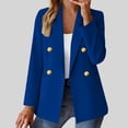 thumbnail image 2 of JGGSPWM Womens Blazers Business Casual Work Office Jackets Fitted Dressy Suits Long Sleeve Collared Button Down Trendy Coats Blue XXL, 2 of 5