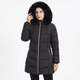 thumbnail image 3 of Women's Winter Down Coats Waterproof Thicken Hooded Insulated Quilted Puffer Jacket, Black L, 3 of 8