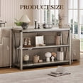thumbnail image 2 of 47" Narrow 2-Tier Wood Entryway Table – Spacious Storage Shelves – Rustic Accent Furniture for Living Room, Hallway, Foyer, Behind Couch, 2 of 8