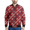 thumbnail image 5 of Chaqueta bomber con estampado de patchwork patriótico estadounidense para hombre, sudadera de manga larga en 3D, chaqueta bomber de calle de gran tamaño con cremallera, 5 of 5