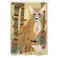 thumbnail image 1 of Fox Stall Shower Curtain, Animal Theme a Fluffy Wild Fox in the Forest and Tree Trunks Design Pattern Print, Fabric Bathroom Set with Hooks, 54W X 78L Inches, Pale Coffee, by Ambesonne, 1 of 1