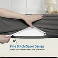 thumbnail image 3 of 1-Piece Fitted Sheet Zippered Closure for Olympic Queen Size (66" x 80") , 400 Thread Count, 100% Egyptian Cotton, 15" Deep Pocket,Dark Gray Solid Pattern, 3 of 6