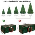 thumbnail image 4 of QQS 7.5 ft Christmas Tree Storage Bag, Heavy Duty Waterproof Container with Reinforced Handles & Dual Zippers for Artificial Holiday Trees, （Green）, 4 of 8