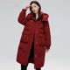 thumbnail image 2 of Nueva chaqueta de invierno para mujer, chaqueta de plumón de pato blanco, cálida, de longitud media, con hebilla de cuerno de vaca, con capucha, chaquetas holgadas y gruesas para mujer, 2 of 5