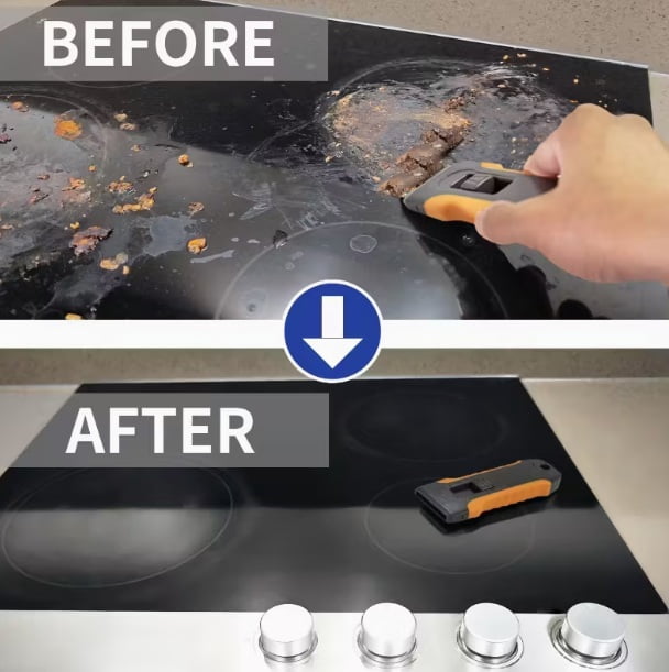 Premium Glue Remover Scraper Tool - Versatile Cleaning Shaving Scraper for Glass & Stove Surfaces
