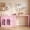 Pink-2 door, variant on May in Color Corner Vanity Desk with Rotatable Tabletop, L Shaped Makeup Vanity Table with Storage for Bedroom, Pink