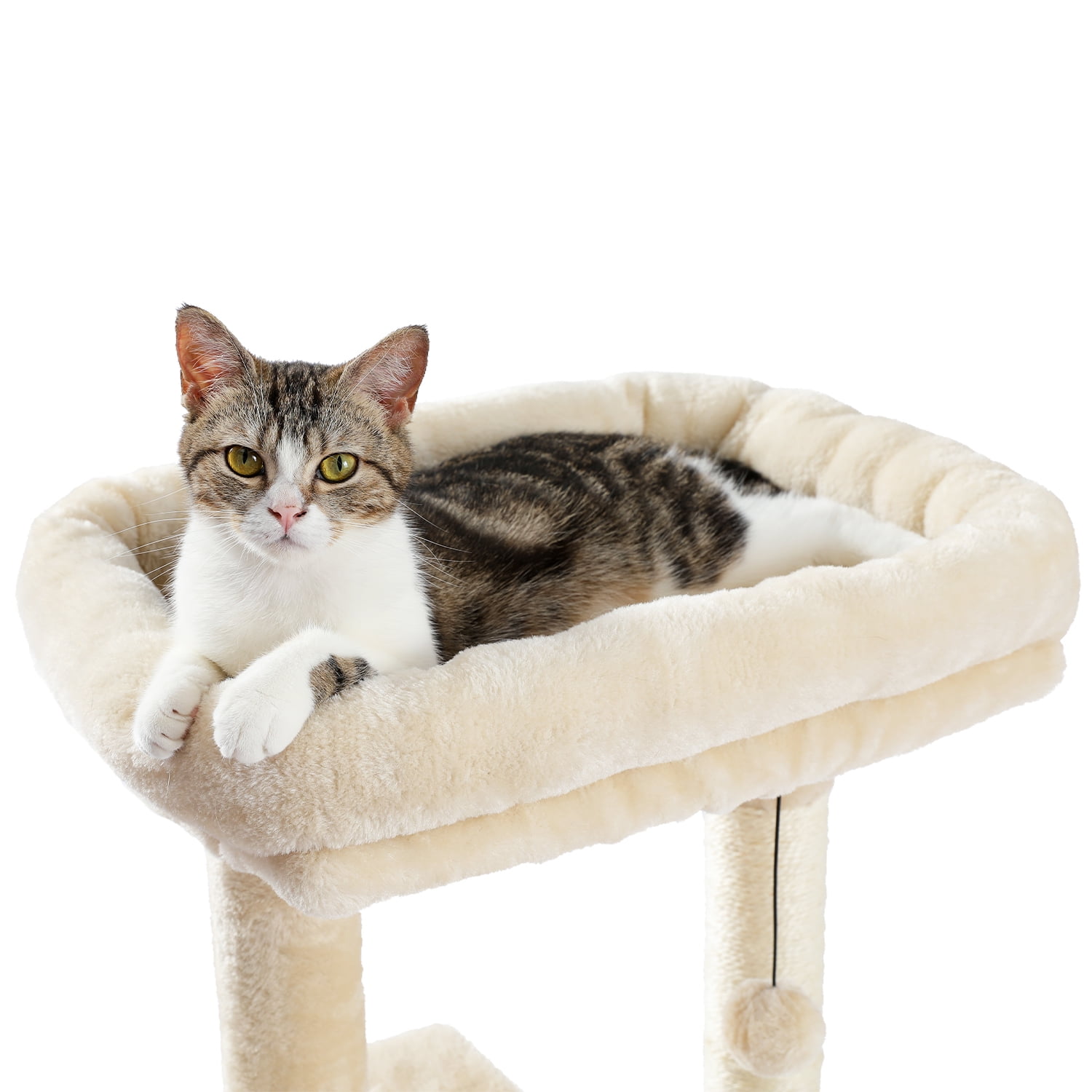 Pefilos 44" Multi-Level Modern Cat Tree for Indoor Cats with Scratching Post, Cozy Condo, Top Perch, Hammock and Dangling Ball For Small to Medium Cats, Beige Pefilos 44" Multi-Level Modern Cat Tree for Indoor Cats with Scratching Post, Cozy Condo, Top Perch, Hammock and Dangling Ball For Small to Medium Cats, Beige