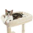 thumbnail image 4 of Pefilos 44" Multi-Level Modern Cat Tower for Indoor Cats with Scratching Post, Cozy Condo, Top Perch, Hammock and Dangling Ball For Small to Medium Cat Tree Tower for Adult Cats, Beige, 4 of 7