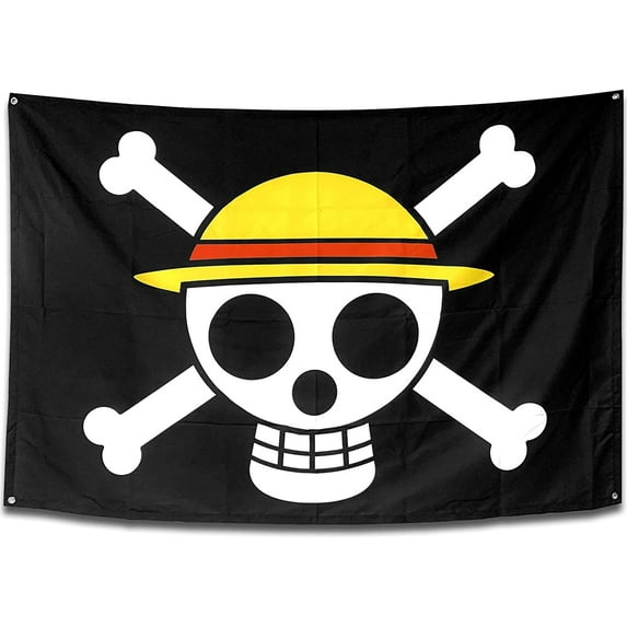 Anime Room Decor Large Size One Piece Flag,Pirate Legion Flag,Wall Hanging Decor boys room decor For Bedroom Living Room (35in*59in)