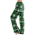 thumbnail image 2 of Dwralegc Christmas Pajama Pants Women Cute Xmas Holiday Elastic Waist Bottoms Casual Drawstring Comfy Pj Pant Wide Leg Lounge Winter Pants with Pockets Army Green M, 2 of 7
