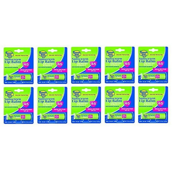 Banana Boat Spf#45 Lip Balm Sunscreen 0.15 Ounce (10 Pieces)