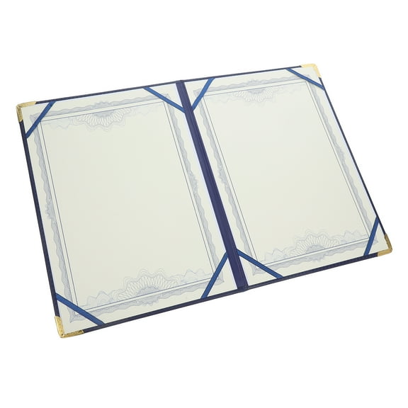 Blue PU Leather Certificate Holder for Storing and Protecting Certificates A3 Size