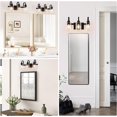 thumbnail image 5 of Pynsseu Farmhouse 3-Light Matte Black LED Vanity Light with Clear Glass Shades, 5 of 6