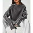 thumbnail image 3 of PRETTYGARDEN Women's Chunky Knit Sweaters Fall Long Sleeve Mock Neck Oversized Pullover Tops Winter Fashion Clothes, 3 of 8