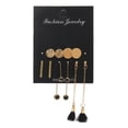 thumbnail image 1 of Retro gold metal geometric drop earrings set for women, long tassel alloy drop earrings, 1 of 3