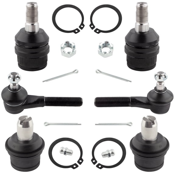 BOXI 6pcs Upper Lower Ball Joint Outer Tie Rod Kit for Ford F-150 1987 1988 1989 1990 1991 1992 1993 1994 1995 1996 2WD / RWD ONLY - DOES NOT FIT 4X4 | K8431 K8432 ES2078 ES2077