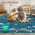thumbnail image 4 of ODIKA 8'x10' Washable Area Rug Bathroom Deep Surf Featuring Creatures Nautical Ocean Funky Theme for Dining Room, Large Office, Lounge, Non-Slip Chair-Friendly Mat, 4 of 7
