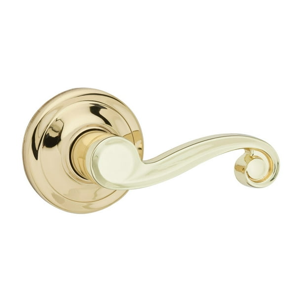 Kwikset Lido Polished Brass Passage Lockset ANSI/BHMA Grade 2 1-3/4 ...