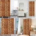 thumbnail image 2 of Brown Leopard Print Shower Curtain Set with Hooks, Wild Animal Abstract Texture Waterproof Fabric Bathroom Curtains Decor Home Accessories,Stall 36 X 72 Inch, 2 of 9