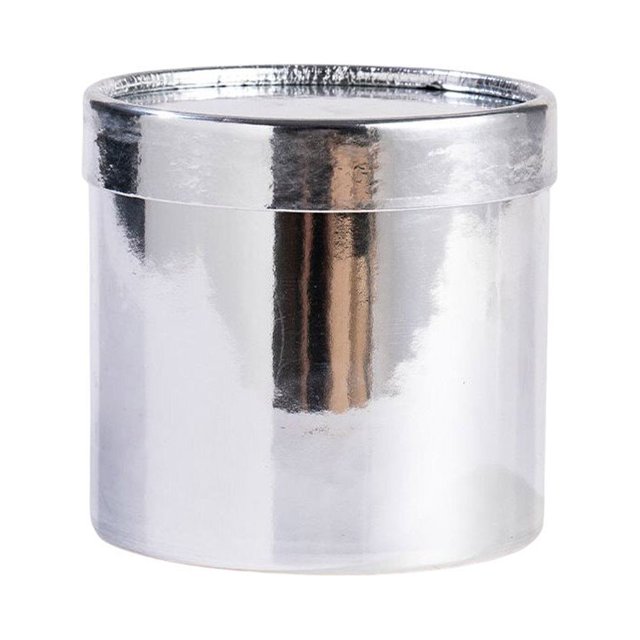 Rose Cardboard Party Box with Lids Flower Bucket Storage Wrapping Decoration Gift Present Packaging Handhold Round Wedding Party Storage Ornaments Silver