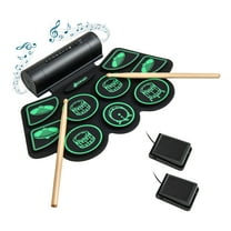 Infans 9 Pads Electronic Drum Set Roll Up Drum Kit w/ MIDI & Dual Stereo Speakers Green