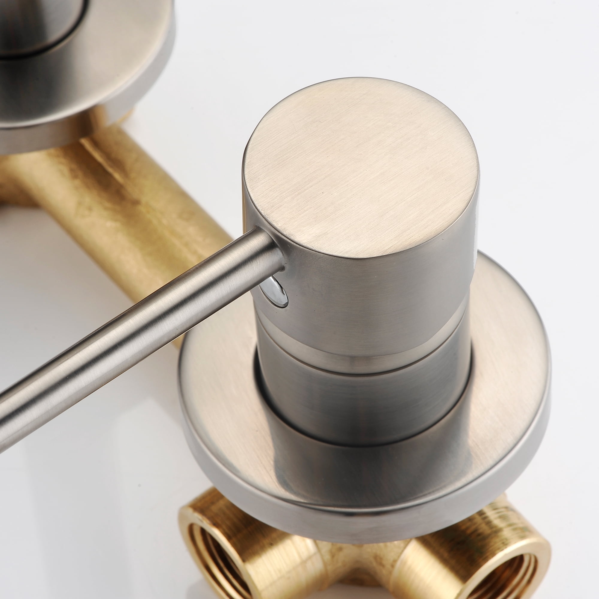 Sumerain Wall Mount Bathroom Sink Faucet Brushed Nickel,Single Handle Wall Mount Lavatory Faucet with Brass Rough-in Valve