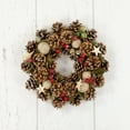 thumbnail image 4 of Northlight 12.5" Unlit Natural Pine Cone and Fruit Glitter Artificial Christmas Wreath, 4 of 5