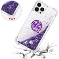 thumbnail image 4 of Glitter Case for Apple iPhone 14 Pro Max, Bling Sparkle Floating Cover Liquid Fashion Girly Women Girls Clear with Ring Holder Phone Case for iPhone 14 Pro Max  Purple, 4 of 12