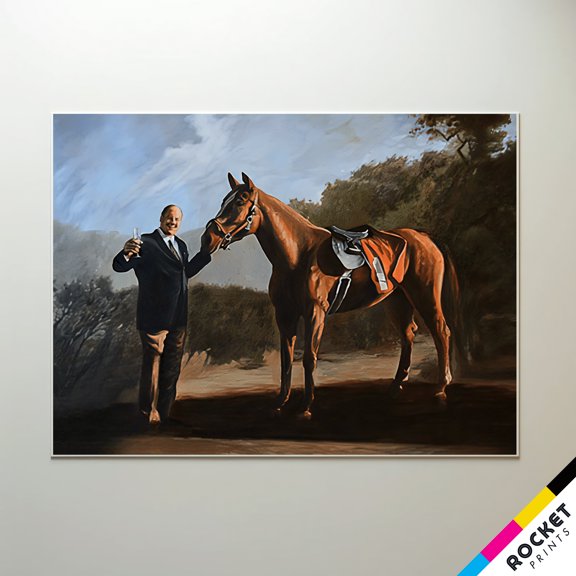 Tony Soprano And Pie-O-My Horse Painting Poster Print