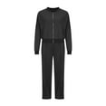 thumbnail image 5 of CFLVAEK Sweatsuits for Women 2pcs Outfits Zip Up Sweatshirt Jackets Drawstring High Waist Wide Leg Trousers Fall Trendy Workout Sets Black L, 5 of 8