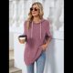 thumbnail image 4 of Sudadera con Capucha de Punto Acanalado Suave para Mujer, Camisetas de Larga, Blusas Ligeras y Acogedoras para Otoño. Rojo L, 4 of 10