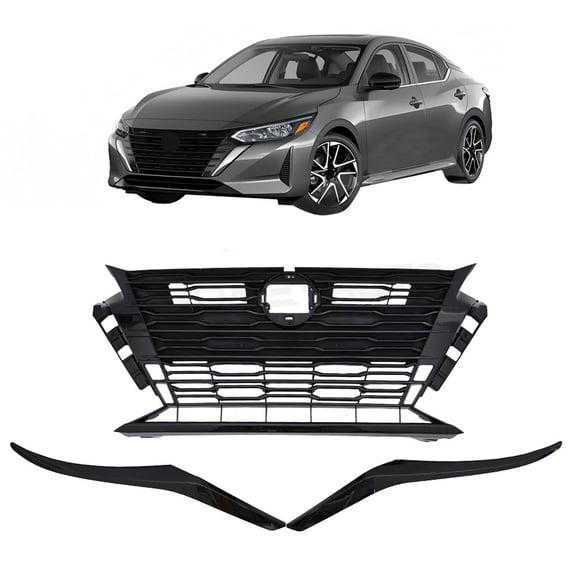 Front Bumper Grille With Black Molding Trim For 2023-2025 Nissan Altima