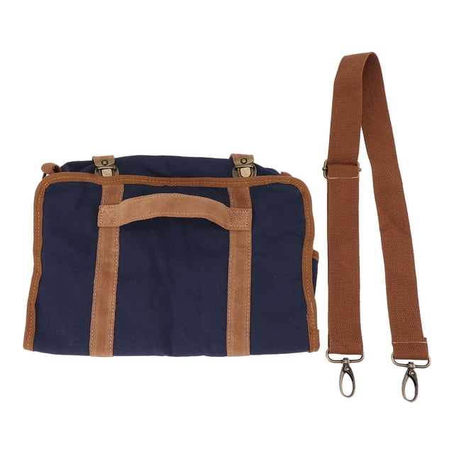 Bolsa de barman multifuncional portátil de gran capacidad de lona de viaje kit de barman bolsa con correa para exteriores azul