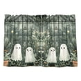 thumbnail image 7 of Yayeee Kitchen Curtains Tier Pair Light Filtering 27"x36" Rod Pocket Short Cafe Window Panel, Cute Ghosts Playing, 7 of 7