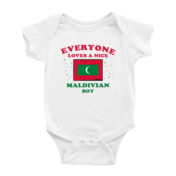 Everyone Loves a Nice Maldivian Boy Cute Baby Bodysuit Baby Clothes (White, 6-12 Months)