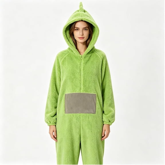 Guvpev Funny Cartoon Onesie Pajamas for K'ids, Warm Fleece Halloween Cosplay Jumpsuit, Unisex Silly One-Piece Sleepwear Costume, Soft Plush Hooded Loungewear for Cosplay Party & Fancy Dress