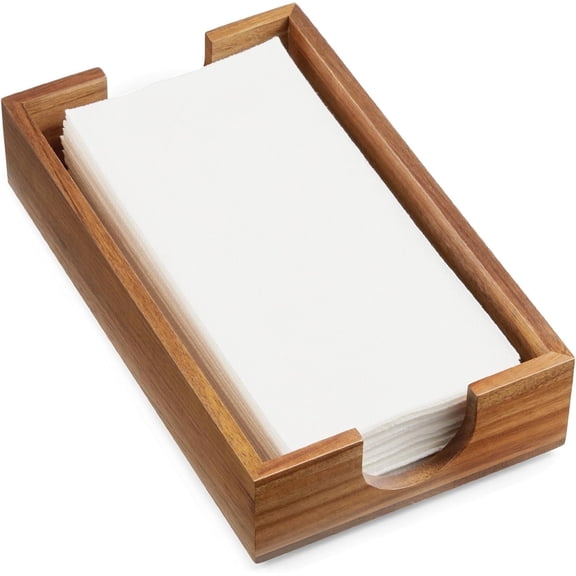 Napkin Holder for Bathroom, Wooden Guest Towel Holder Tray for Bathroom, Disposable Paper Hand Towel Holder for Bathroom Accessories, Dinner Napkin Holder for Kitchen Table Party