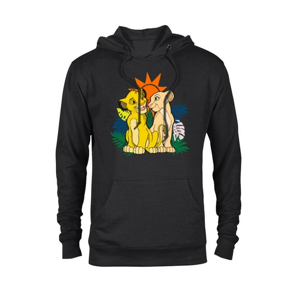 Disney The Lion King Young Simba and Nala - Pullover Hoodie for Adults - Customized-Black