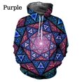 thumbnail image 2 of Sudadera con capucha con estampado 3D de fragmentos geométricos para hombre, sudadera con capucha de manga larga informal con patrón hipnótico de vértigo colorido, 2 of 4