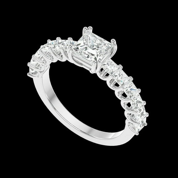 2.24 Carat Princess Cut Moissanite Diamond (D/VVS1) Wonderful Engagement Ring Solid 14K White Gold Size 7 by Diamond-Capitals